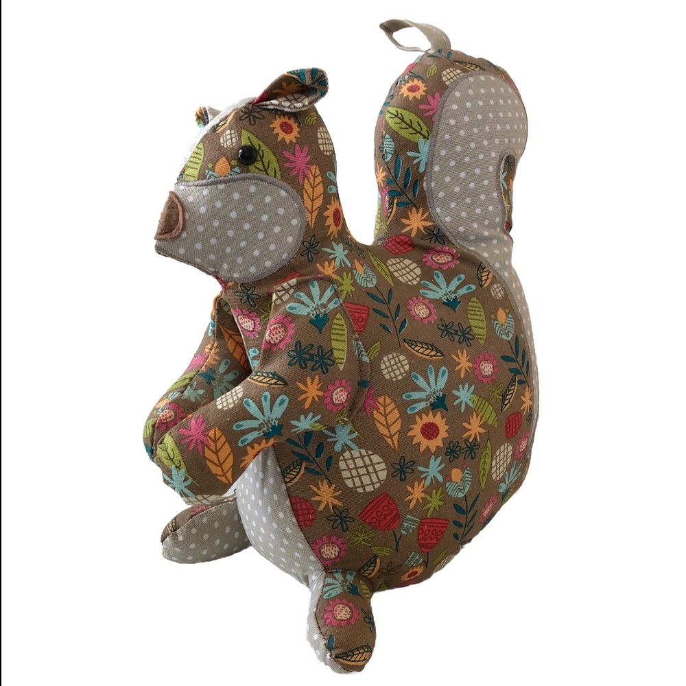 Ulster Weavers Patchwork Squirrel Weighted Doorstop - Floral & Polka Dot
